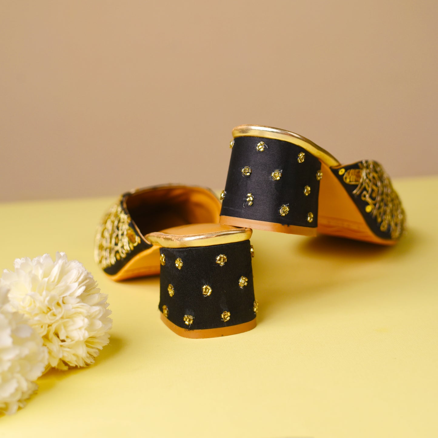 Utsav Black Heels (Prepaid Only)