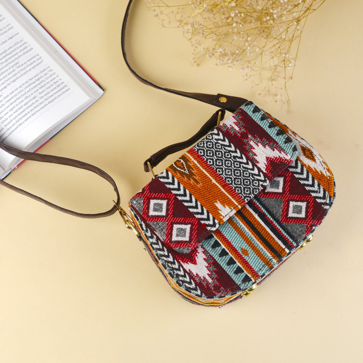 Dark Multicolour Sling Bag