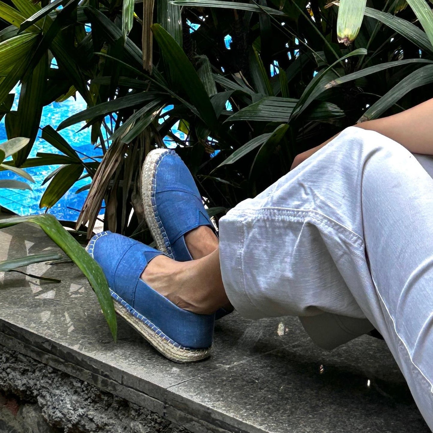 Denim Blue Espadrille Shoes