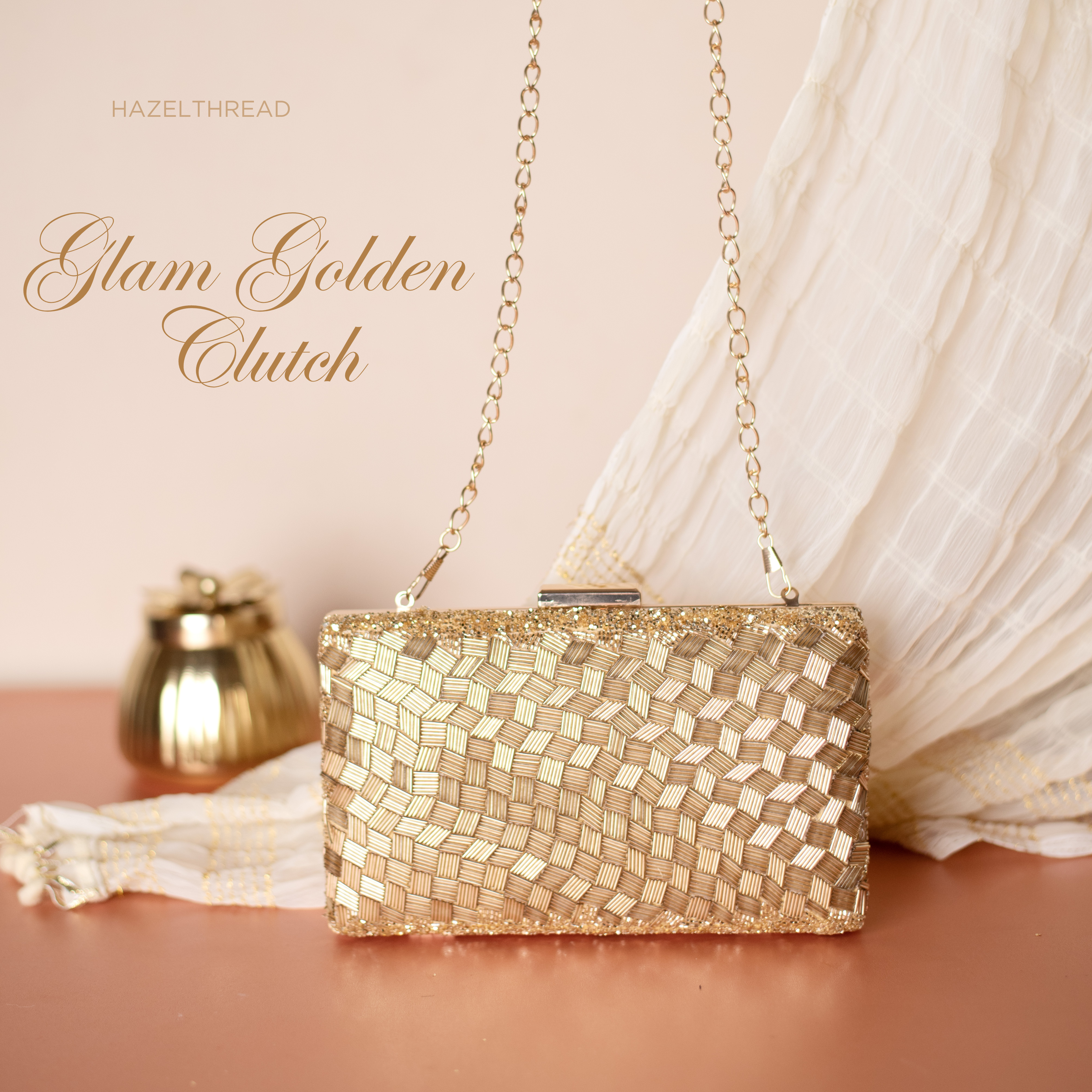 Gold on sale crystal clutch