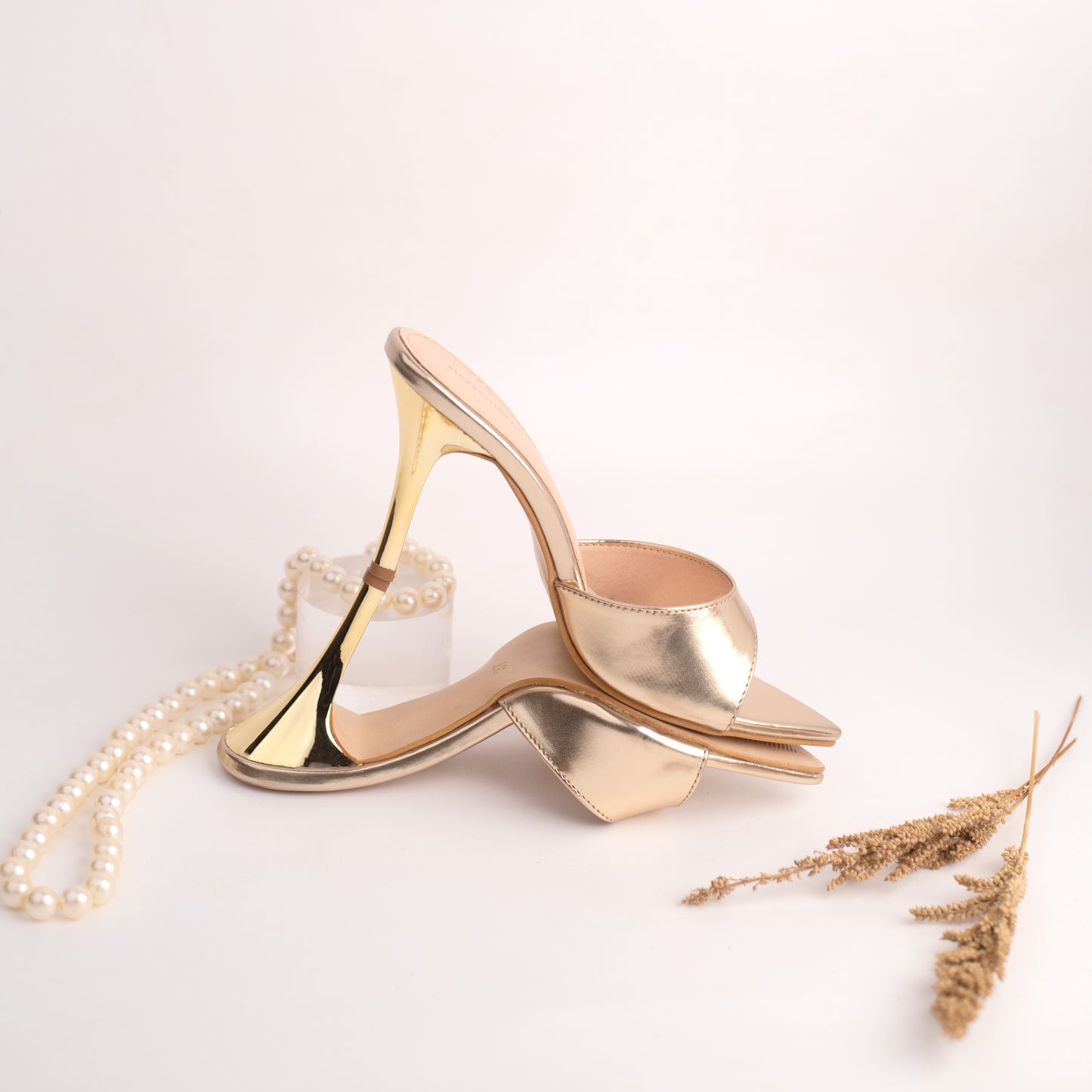 Golden Stilettos Heels