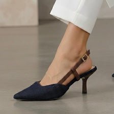 Blue Brown Heels