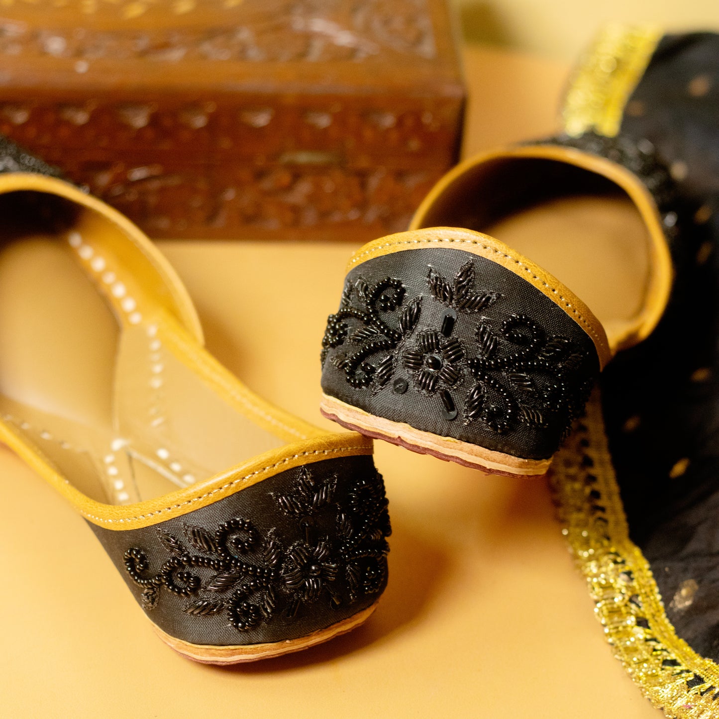 Midnight Black Juttis (Prepaid Only)