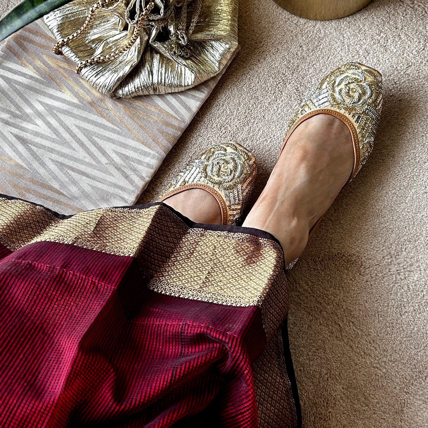 Chandni Golden-Silver Juttis