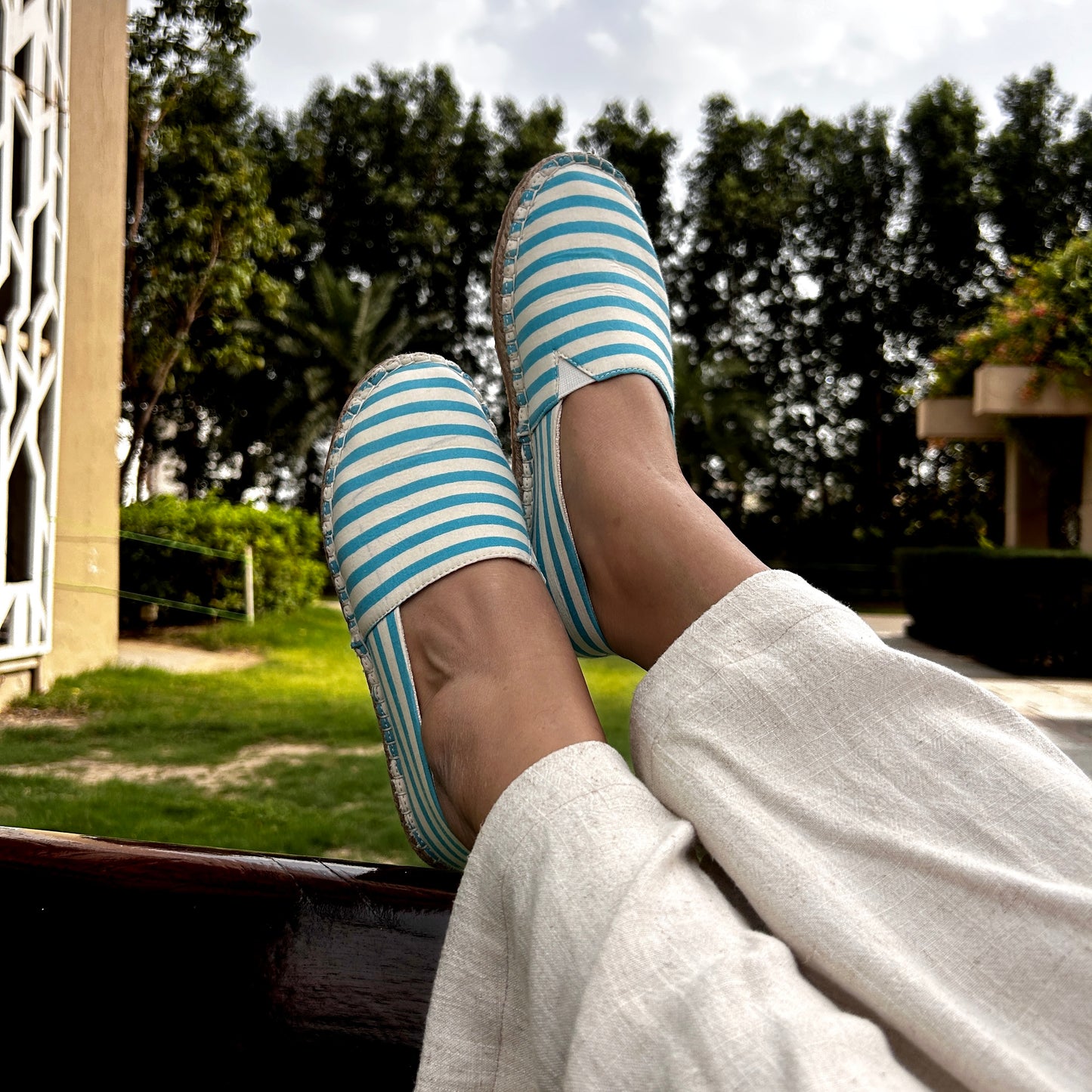 Blue - White Stripes Shoes (Prepaid Only)