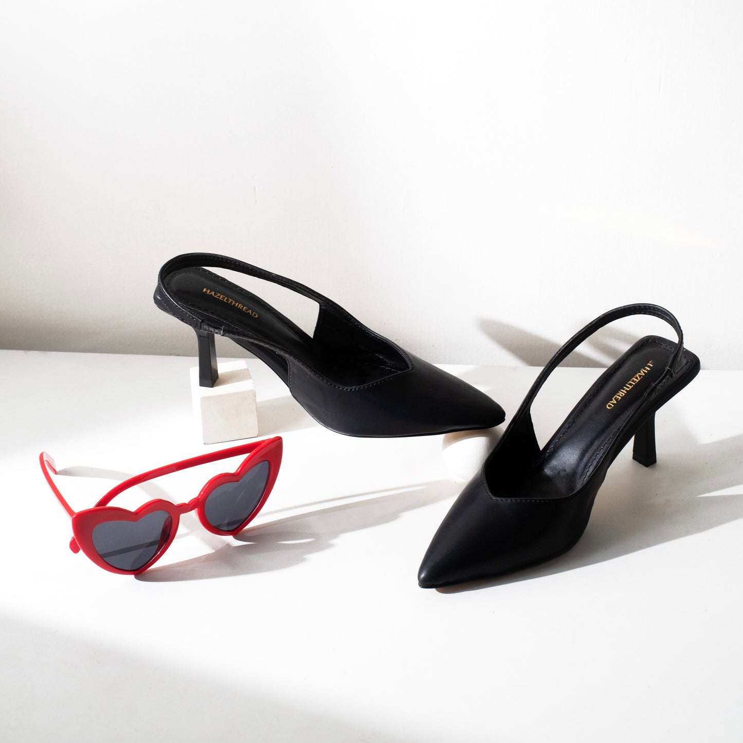 BlackSlingback Heels
