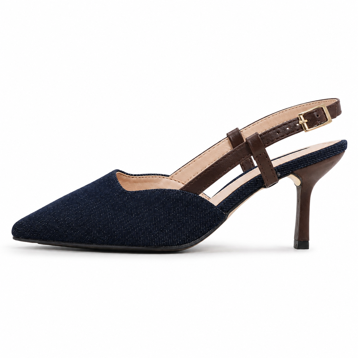 Blue Brown Heels