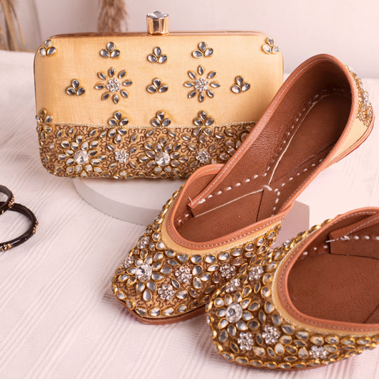 Kundan Jutti & Clutch Combo