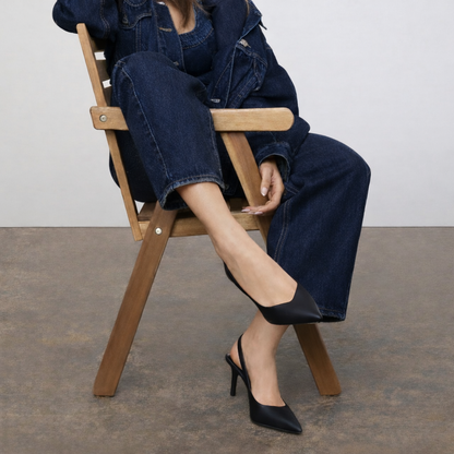 BlackSlingback Heels