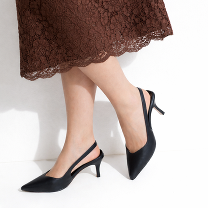 BlackSlingback Heels