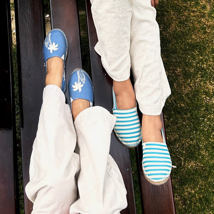 Blue - White Stripes Shoes