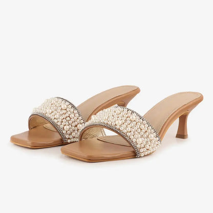Pearl Kitten Heels