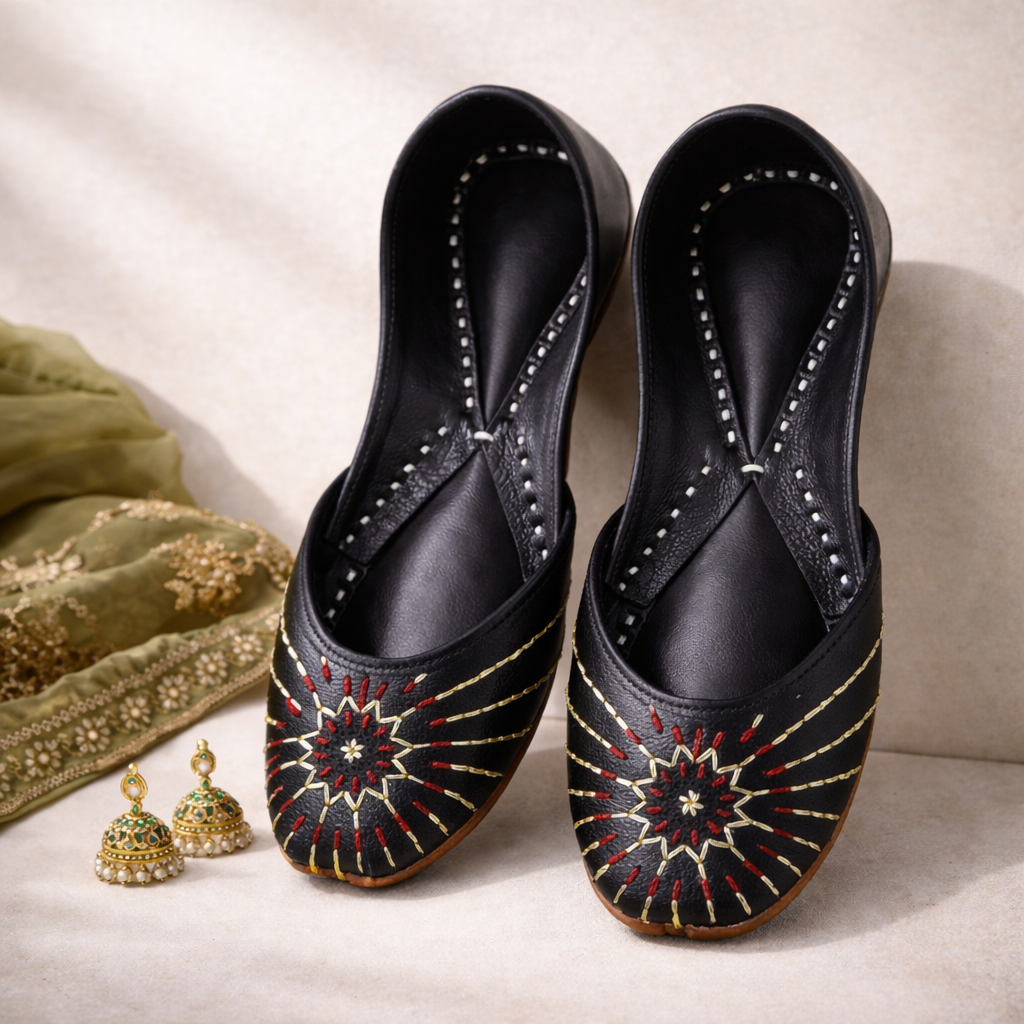 Saadgi Black Juttis
