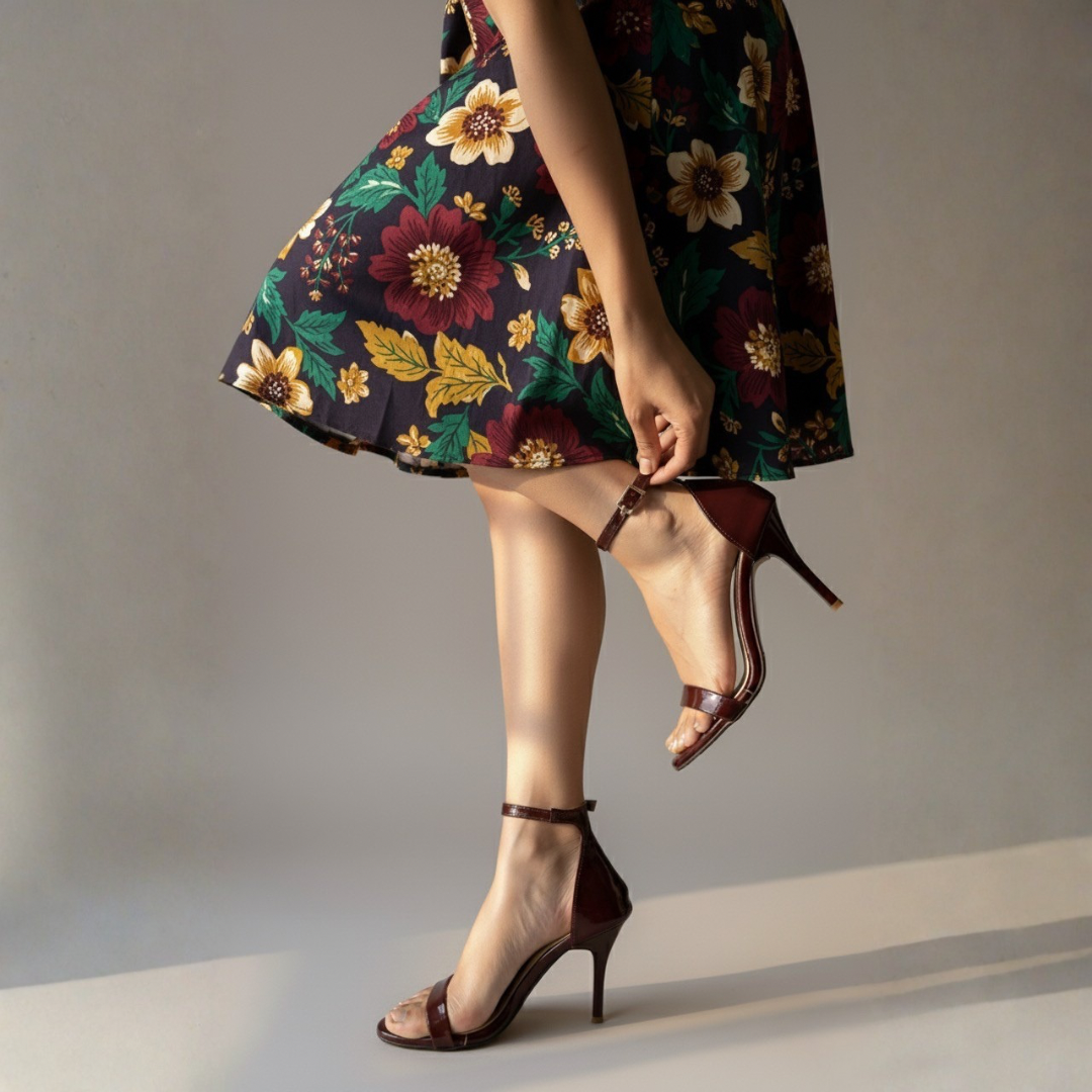 Ankle Strap Wine Heels