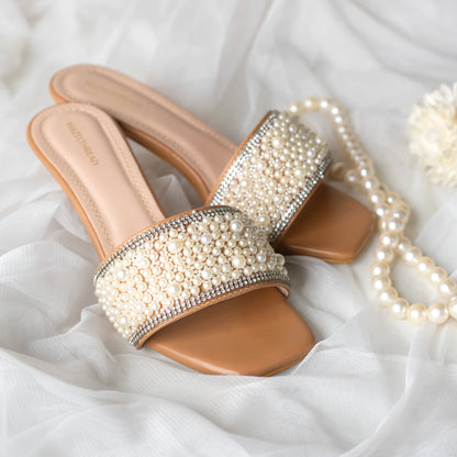Pearl Kitten Heels