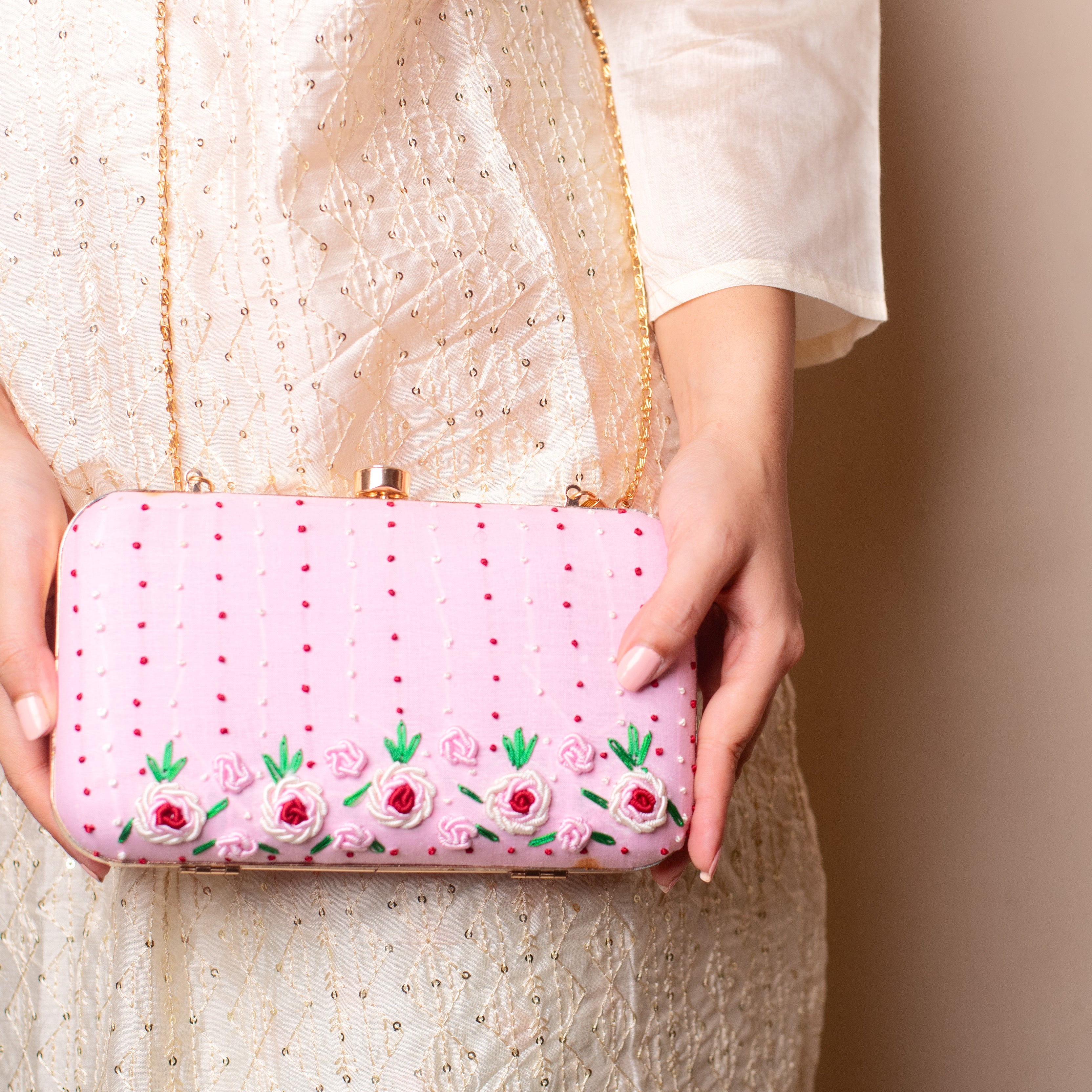 Pink Floral Clutch HazelThread