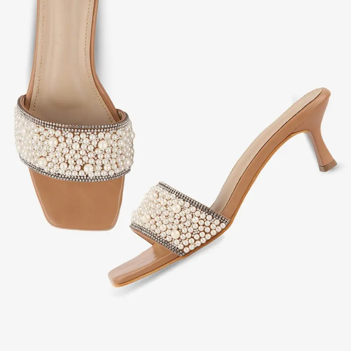 Pearl Kitten Heels