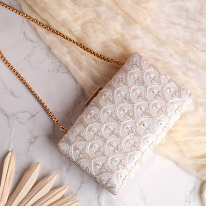 Amna Box Clutch - Off-White